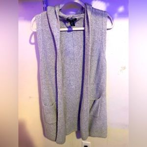 Knit vest with hood
